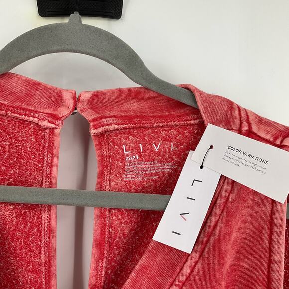 Livi Lane Bryant Pink Coral Acid Wash Sleeveless Jogger Jumpsuit Size 22/24 - Picture 7 of 8